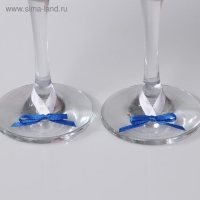 Набор свадебных бокалов "Прага", ручной работы, белый-синий, 6х6х20,5 см, 2 шт. Набор свадебных бокалов "Прага", ручной работы, белый-синий, 6х6х20,5 см, 2 шт.