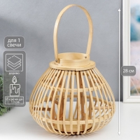 Подсвечник дерево на 1 свечу "Плавные линии" 28х33х33 см Подсвечник дерево на 1 свечу "Плавные линии" 28х33х33 см