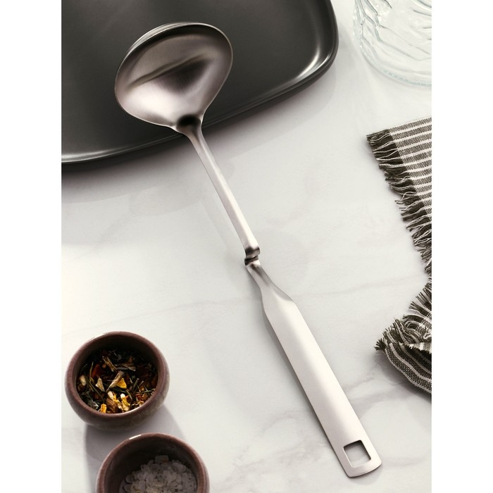 Половник из нержавеющей стали Доляна Bend, 60 мл, 29,5&times;8 см, цвет серебряный