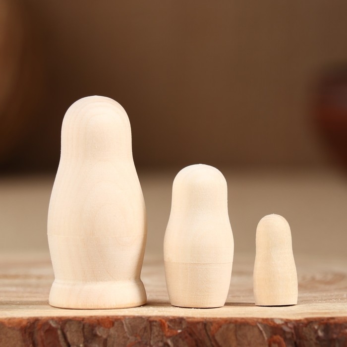 Заготовка для творчества Заготовка для творчества "Матрешка" под роспись, 3-х кукольная, дерево, 7х3,5х3,5см