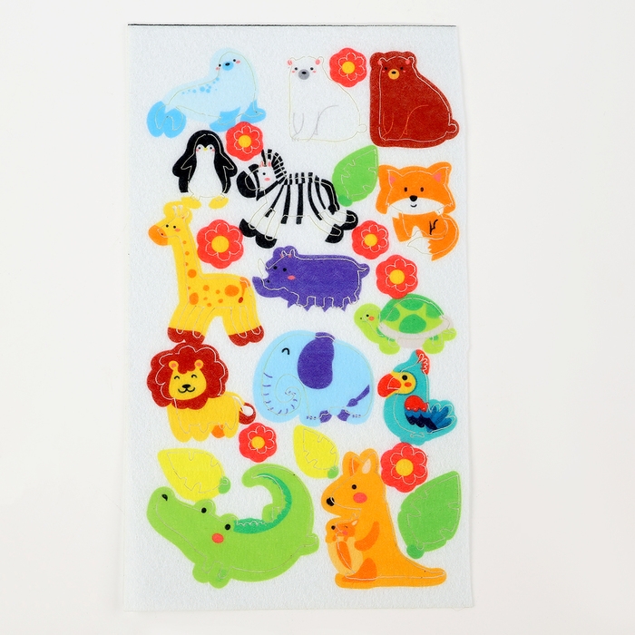 Наклейки из фетра &laquo;Животные&raquo;, 11 х 18,5 см, 25 шт