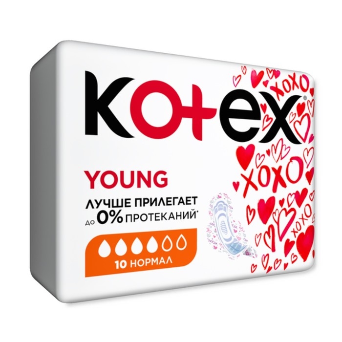Прокладки «Kotex» Young Normal для девочек, 10 шт/уп Прокладки «Kotex» Young Normal для девочек, 10 шт/уп