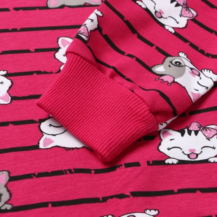 Комплект для девочки (свитшот, брюки), цвет фуксия, рост 86 см