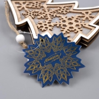 Ёлочная игрушка &laquo;Ёлочка в снежинках&raquo;, от батареек, свечение тёплое белое