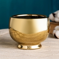 Кашпо "Дыхание" золотое, 12х12х10см Кашпо "Дыхание" золотое, 12х12х10см