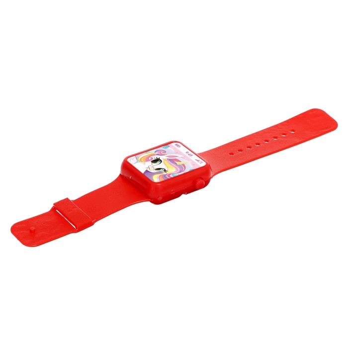 Музыкальные часики &laquo;Любимые пони&raquo;, детские, звуковые эффекты, цвет красный