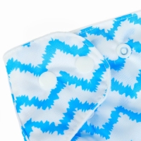 Многоразовый подгузник &laquo;Зигзаги&raquo;, 3-15 кг, цвет голубой, Крошка Я