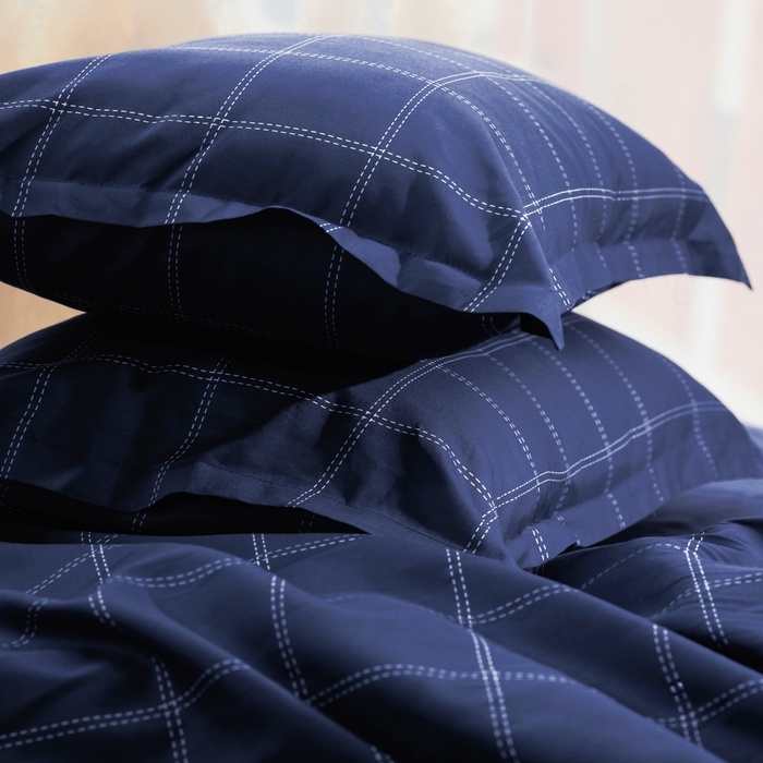 Постельное бельё Этель дуэт Cage: dark blue, 143х215 см-2шт, 215х240 см, 50х70+3 см-2 шт, мако-сатин, 114г/м2 Постельное бельё Этель дуэт Cage: dark blue, 143х215 см-2шт, 215х240 см, 50х70+3 см-2 шт, мако-сатин, 114г/м2