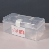 Органайзер для хранения, с крышкой, с ручкой, 23 &times; 13 &times; 9,5 см цвет прозрачный/белый