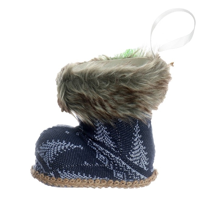 Конфетница &laquo;Сапожок&raquo;, ёлки, цвет синий