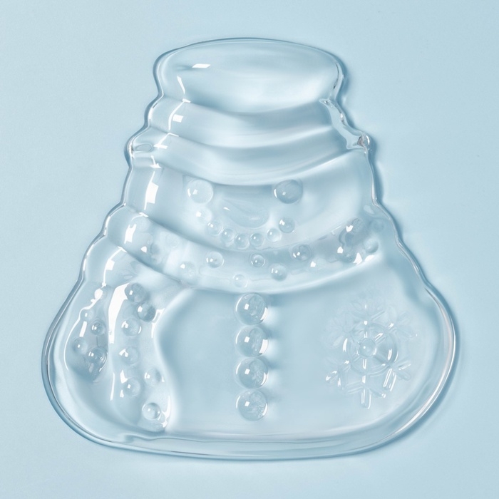 Блюдо «Новогоднее чудо. Снеговик», 16,7×16,4×2,3 см, стекло, прозрачное Блюдо «Новогоднее чудо. Снеговик», 16,7×16,4×2,3 см, стекло, прозрачное