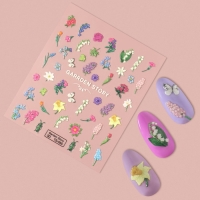 Наклейки для ногтей &laquo;Дары природы&raquo;, объёмные, разноцветные