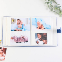 Фотоальбом на 200 фото с 2 местами под фото на обложке "Наше чудо", экокожа