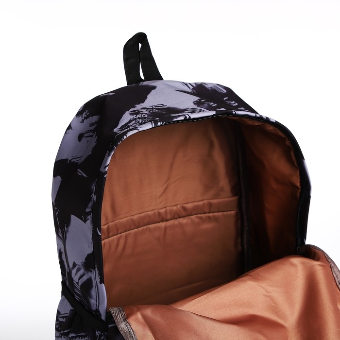 Рюкзак школьный из текстиля на молнии, 3 кармана, цвет чёрный Рюкзак школьный из текстиля на молнии, 3 кармана, цвет чёрный