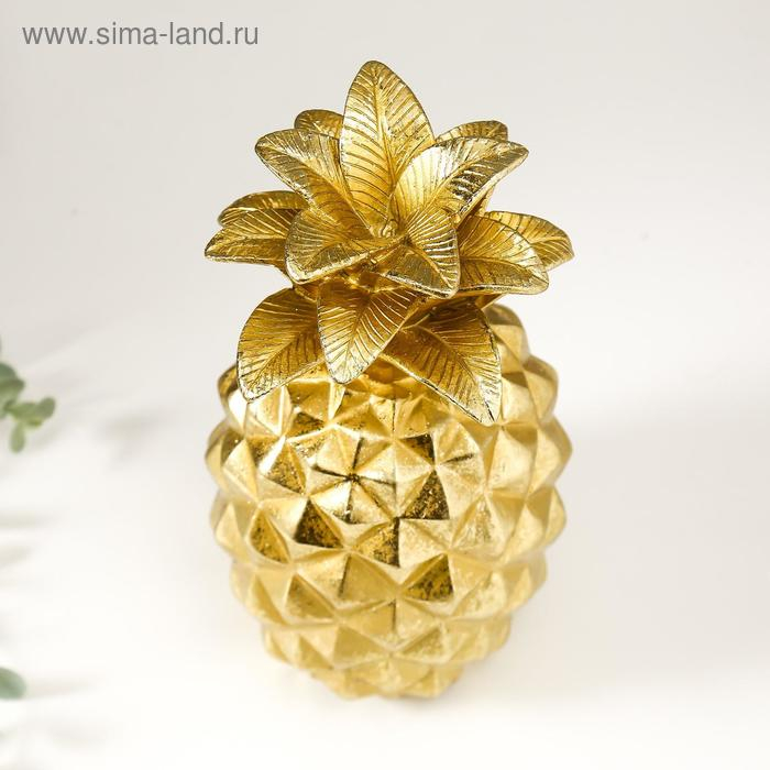 Сувенир полистоун "Золотой ананас" 22х10х10 см