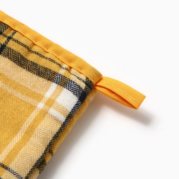 Варежка-прихв. Этель Клетка цв.желтый 26*16см, 100%п/э Варежка-прихв. Этель Клетка цв.желтый 26*16см, 100%п/э