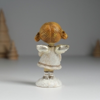 Сувенир полистоун "Ангелочек с хвостиками, в сером платьице" МИКС 4,5х3,5х8,5 см