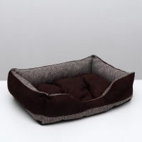 Лежанка "Лофт мокко №4", 70 х 55 х 20 см, темно-коричневый Лежанка "Лофт мокко №4", 70 х 55 х 20 см, темно-коричневый