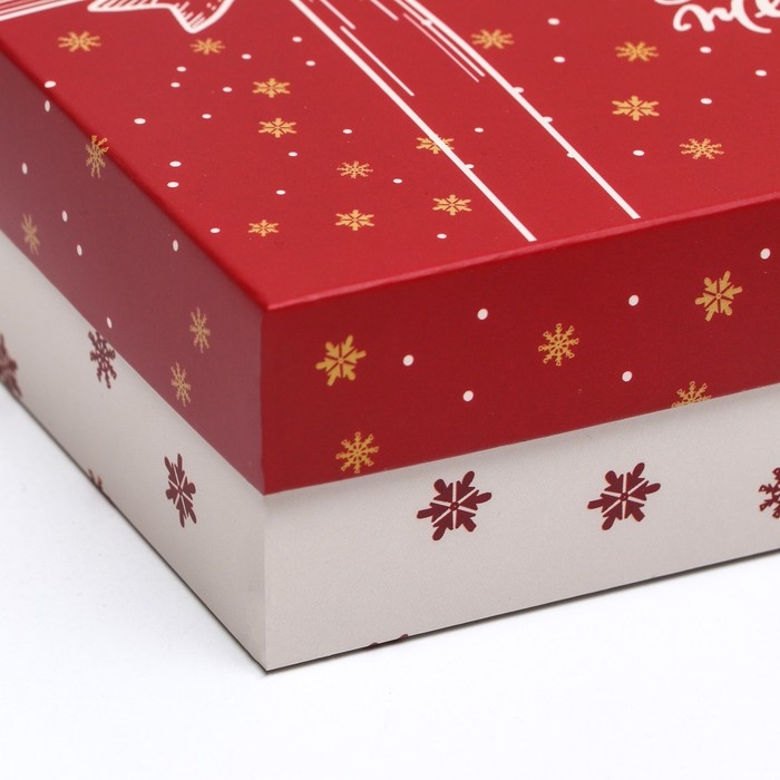 Новый год. Коробка подарочная новогодняя складная, "Изысканность", 16,5 х 12,5 х 5,2 см
