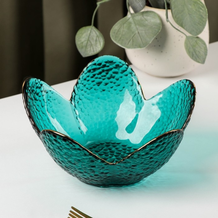 Салатник стеклянный фигурный &laquo;Цветок&raquo;, 280 мл, 16&times;7,7 см