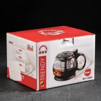 Чайник стеклянный заварочный &laquo;Бетти&raquo;, 800 мл, с металлическим ситом, цвет чёрный