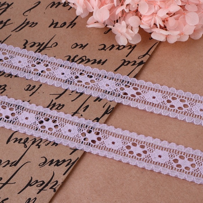 Кружево капроновое, 22 мм × 10 ± 1 м, цвет сиреневый Кружево капроновое, 22 мм × 10 ± 1 м, цвет сиреневый