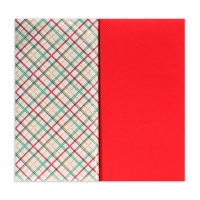 Новогодние салфетки бумажные Bouquet Original de luxe &laquo;Клетка + Красный&raquo;, 2 слоя, 33х33 см, 20 шт.