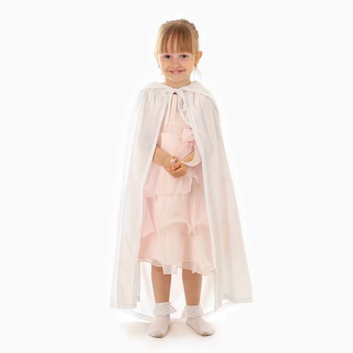 Карнавальный плащ детский, плюш белый, длина 90 см Карнавальный плащ детский, плюш белый, длина 90 см