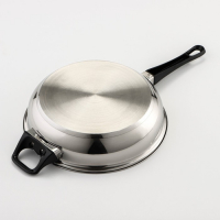 Набор посуды из нержавеющей стали &laquo;Чёрная ночь&raquo;, 8 предметов: ковш 1,5 л, 2 кастрюли 2/3 л, сковорода d=24 см, крышки, стенки 0,3 мм, дно 5 мм