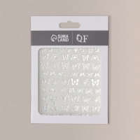 Наклейки для ногтей «Сияющие бабочки», фольгированные, голография, цвет серебристый Наклейки для ногтей «Сияющие бабочки», фольгированные, голография, цвет серебристый