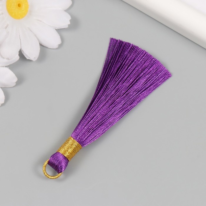 Декор для творчества текстиль "Кисть. Оливия" фиолетовый набор 2 шт 8х1,2 см