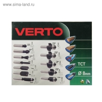 Сверла-фрезы VERTO 60H010, по дереву, набор 12 шт., хвостовик 8 мм
