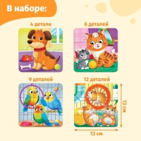 Пазлы 4 в 1 «Домашние животные», 31 деталь Пазлы 4 в 1 «Домашние животные», 31 деталь