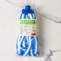 Насадка для швабры верёвочная Доляна, микрофибра 28&times;7&times;7 см,цвет белый, голубой