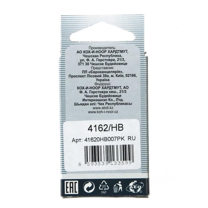 Грифели для механических карандашей, 0.7 мм, Koh-I-Noor, 4162 HB, 12 штук, в футляре Грифели для механических карандашей, 0.7 мм, Koh-I-Noor, 4162 HB, 12 штук, в футляре