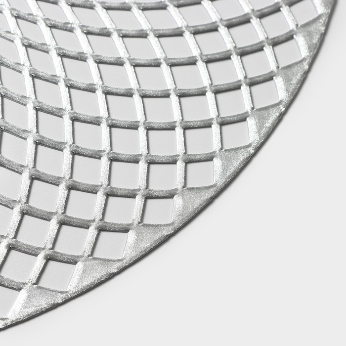 Салфетки сервировочные на стол Доляна &laquo;Вира&raquo;, 4 шт, d=38 см, цвет серебряный