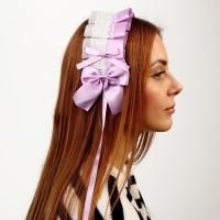 Карнавальная повязка &laquo;Лолита&raquo;, цвет сиреневый с белым кружевом