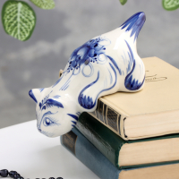 Сувенир "Кошка Соня свисающая", гжель, фарфор, 8х16 см