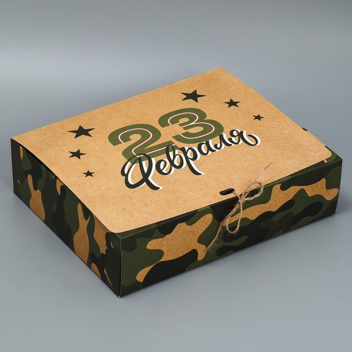 Коробка подарочная, упаковка, &laquo;С 23 февраля&raquo;, 31 х 24.5 х 8 см