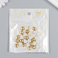 Декор для творчества пластик "Сердца" золото набор 30 шт 1х1 см Декор для творчества пластик "Сердца" золото набор 30 шт 1х1 см