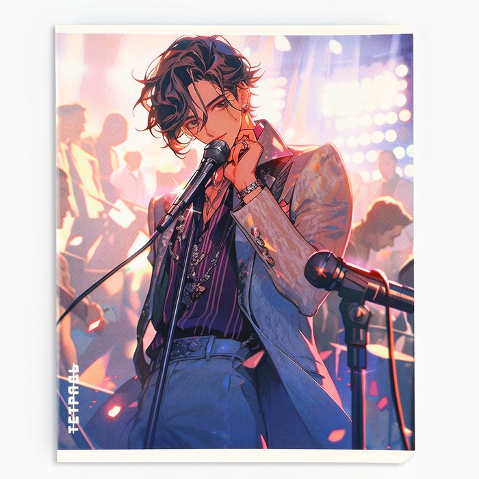 Тетрадь в клетку, 48 листов А5 на скрепке , внутренний блок №1 МИКС &laquo;1 сентября: Аниме парни&raquo; твин лак, уф лак