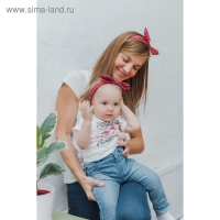 Повязка на голову для мамы и дочки &laquo;Набор для фотосессии: клеточка&raquo;, 2 шт., цв. красный, M&B
