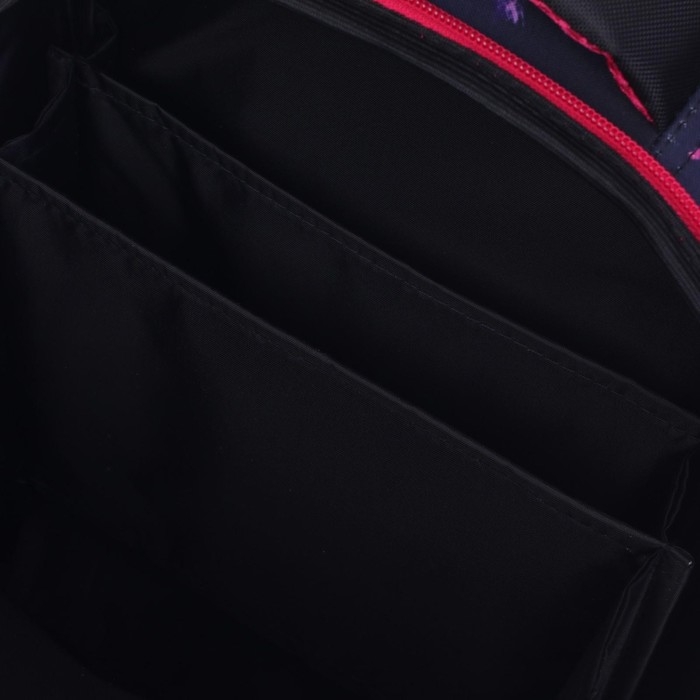 Рюкзак каркасный школьный 38 х 30 х 16 см, эргономичная спинка, Stavia "Фламинго мини", чёрный/синий/розовый