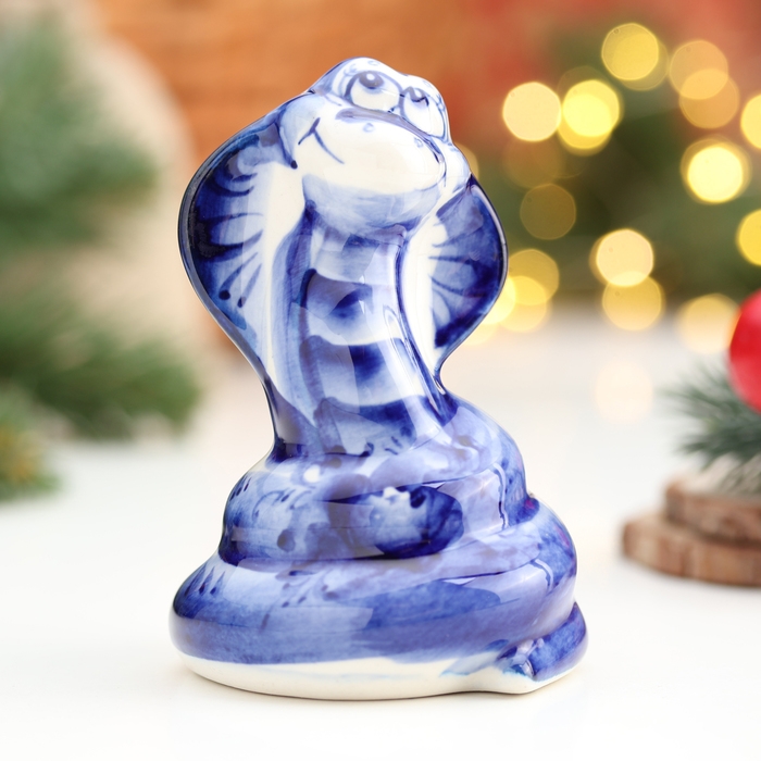 Сувенир символ года &laquo;Змея Милена&raquo;, гжель, 10х6.5 см