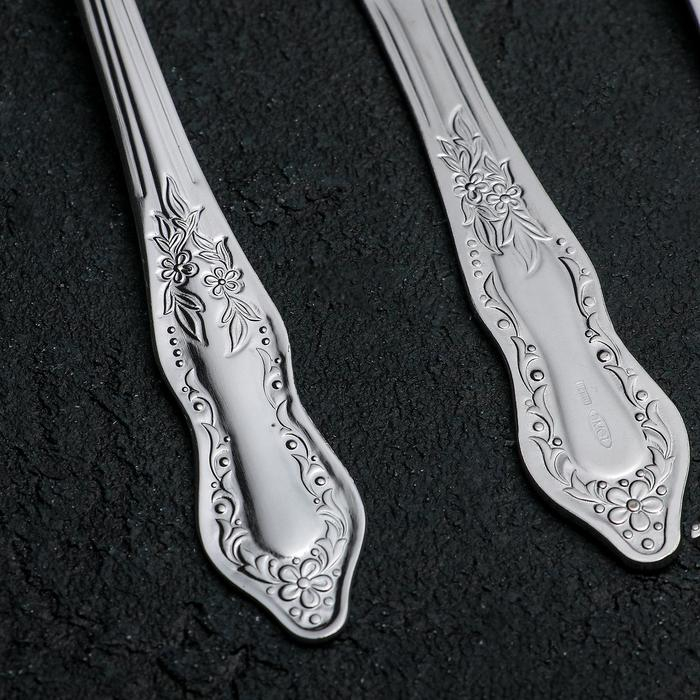 Набор столовых приборов &laquo;Славяна&raquo;, 24 предмета, толщина 1.2 мм, цвет серебряный