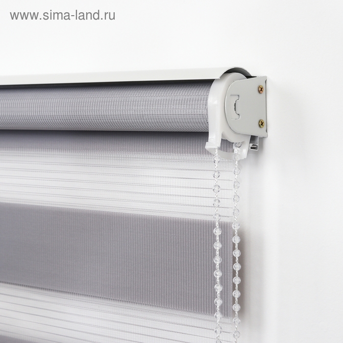 Штора рулонная &laquo;День-ночь&raquo;, 90&times;180 см (с учётом креплений 3,5 см), цвет серый