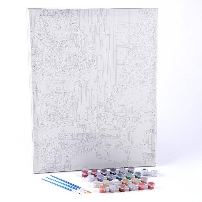 Картина по номерам на новый год на холсте с подрамником &laquo;уют&raquo;, 40 &times; 50 см