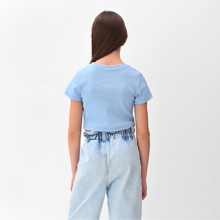Футболка для девочки MINAKU, цвет голубой, рост 122 см