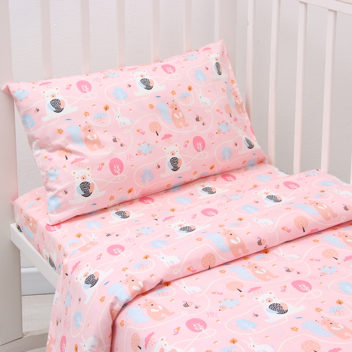 Комплект постельного белья LoveLife Комплект постельного белья LoveLife "Лесные жители" 112*143 см, 60*120+20 см, 40*60 см, сатин, 100% хлопок