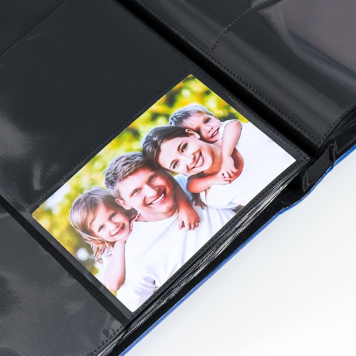 Фотоальбом на 600 фото 10х15 "Гладкость" кожзам, тёмно-синий